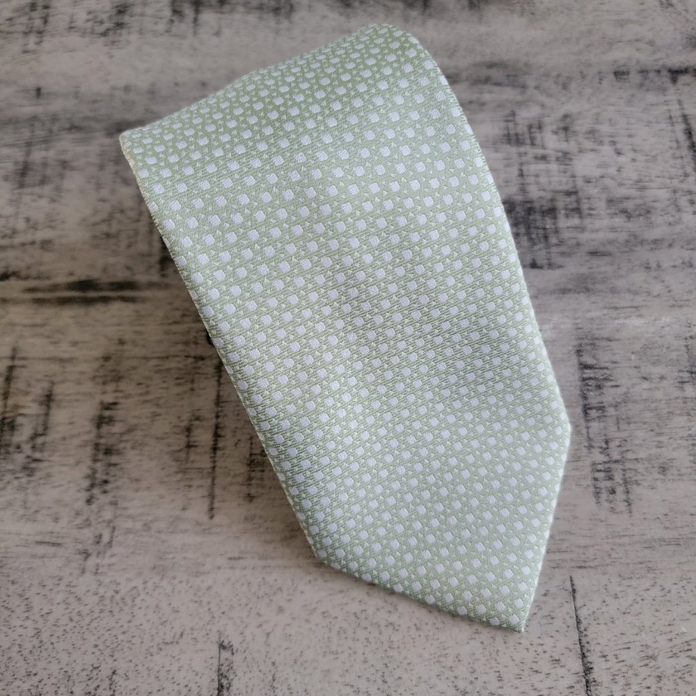 Mint Green and White Pattern Tie 58" x 3.25"